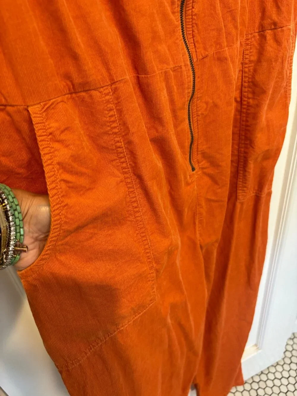 Lucy & Yak Orange Corduroy Jumpsuit (14) - Picture 5 of 8